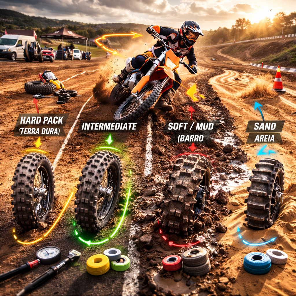 Gestão de Pneus: Escolha de Compostos para Diferentes Tipos de Solo em Motocross Gestão de Pneus