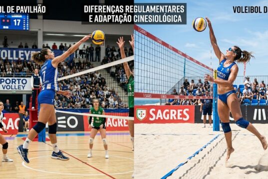 Voleibol de Praia vs. Voleibol de Pavilhão: Diferenças Regulamentares e de Adaptação Cinesiológica